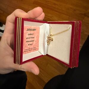 Brand new January birthday Gold Crystal Necklace